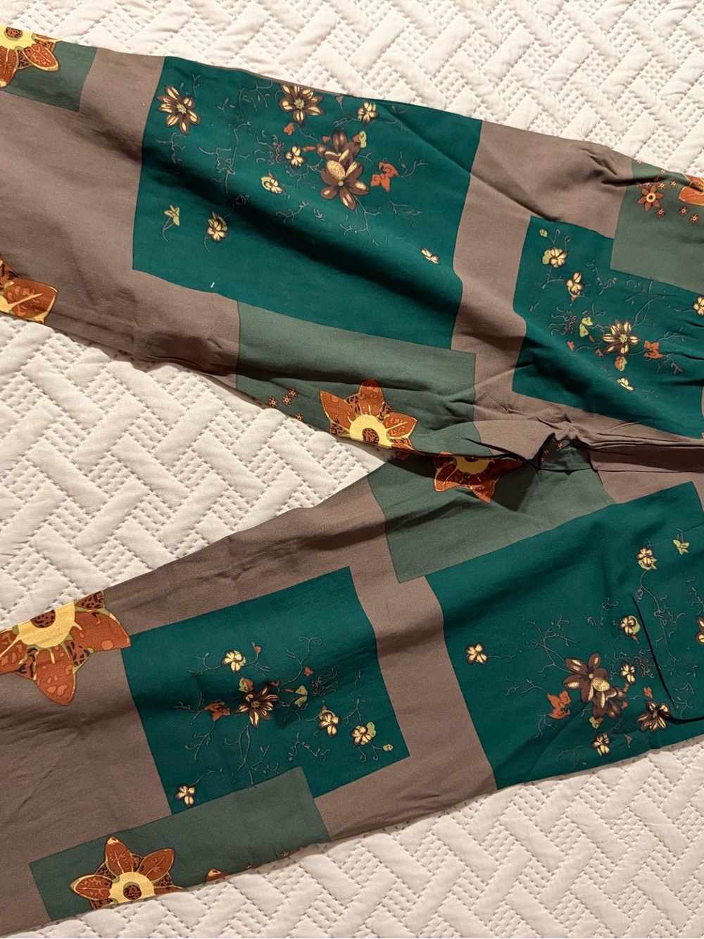 NWT ADDCONFDT Vintage Patchwork Floral 2-Piece Set Green Brown - Size M - Picture 3 of 4